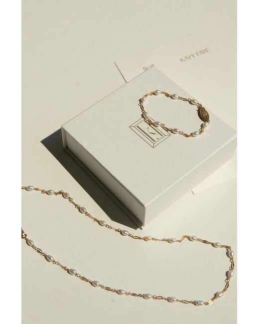 Katy Faye Metallic Michelle Rice Pearl Necklace