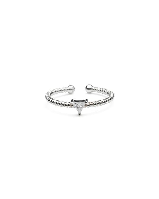 Shabella Nyc White Triangle Adjustable Ring