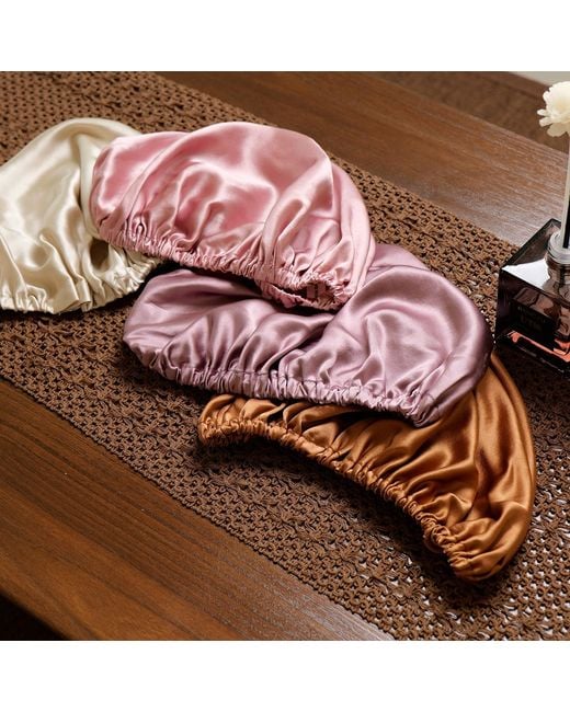 Soft Strokes Silk Brown Pure Mulberry Silk Camel Hair Bonnet