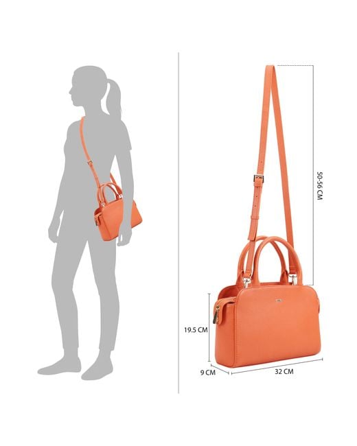 Paul Costelloe Orange Giselle Leather Crossbody Bag