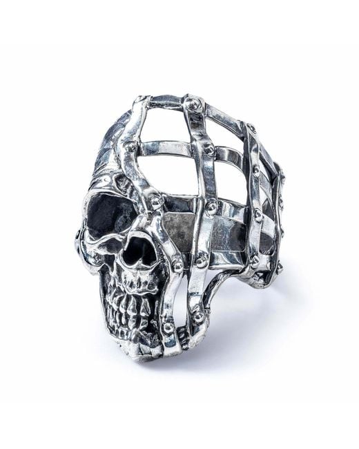 German Kabirski Metallic Nocturne Skull Ring for men