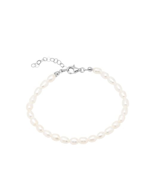 Spero London White Natural Freshwater Real Seed Pearl Strand Bracelet