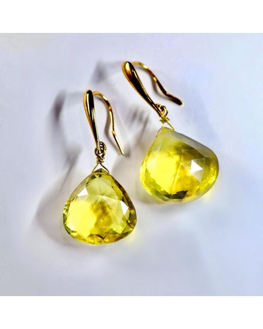 Mineralgems•Studio Yellow Citrine Quartz Drop Earrings