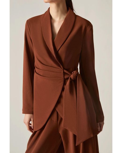 James Lakeland Brown Rust Side Sash Blazer