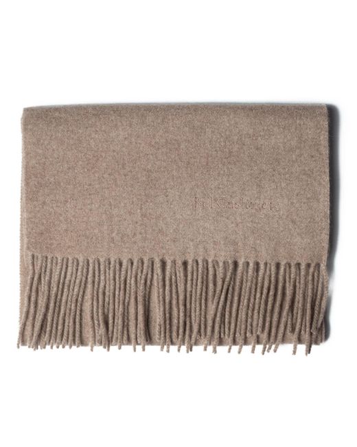 Bel Cashmere Gray Cashmere Scarf With Fringes Organic