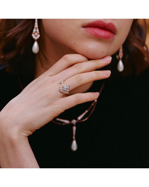 Retro Chic White Ballet Ring