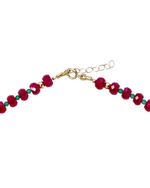 Bombyx House Red Jumbo Ruby Agate Alternating Necklace