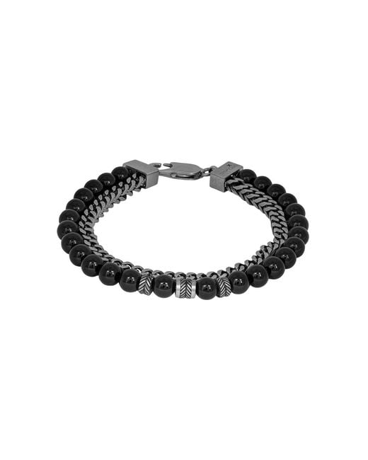 Tateossian Black Thompson Semi Precious Bracelet for men