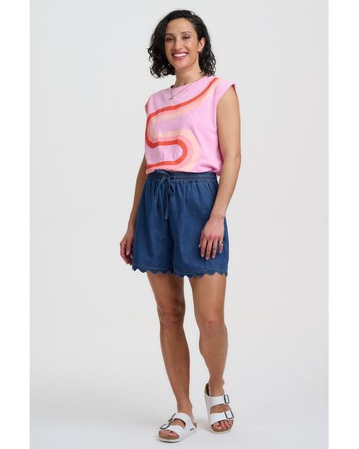 Sugarhill Pink Chrissy Relaxed Tank T-Shirt, Tubular Geo