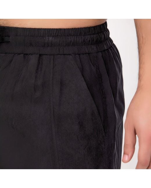 Smart and Joy Black Bi-Material Casual Shorts for men