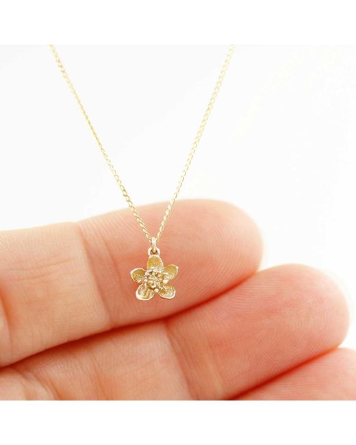 Lee Renee Metallic Cherry Blossom Necklace – Gold