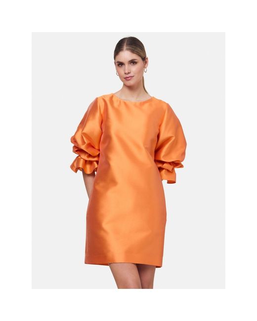 Helen Mcalinden Orange Aurora Mandarin Dress