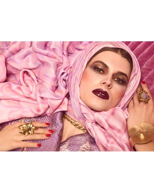 Julia Clancey Pink Lydy Fondant Silk Scarf