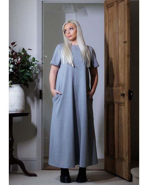 Frock Tales Blue Willow Midaxi Dress With Short Sleeves