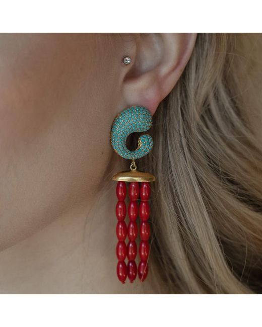 Zepplin the Label Red Isobell Earrings