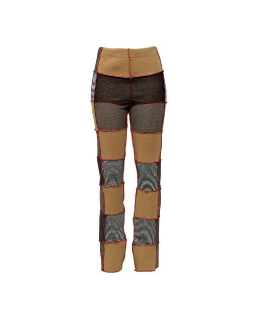 Paloma Lira Brown Patchwork Knitwear Upcycled Pants