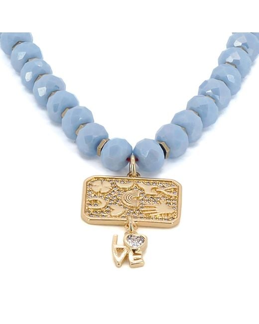 Ebru Jewelry Metallic Love Protective Symbols Choker Necklace