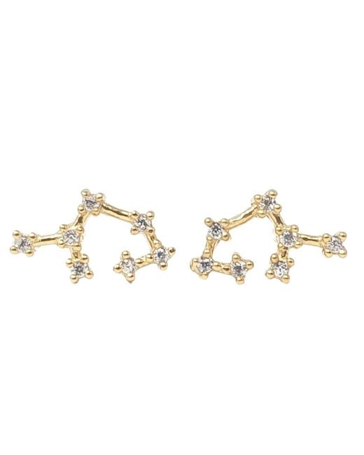 Harfi Metallic Sagittarius Star Sign Constellation Astrology Tiny Earrings