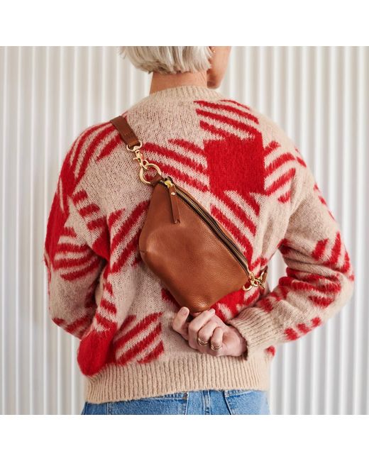 VIDA VIDA Brown Luxury Leather Sling Bum Bag Tan