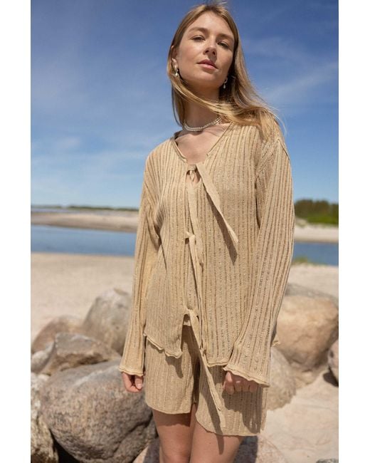 SALANIDA Natural Neutrals Sole 100% Linen Cardigan Sand