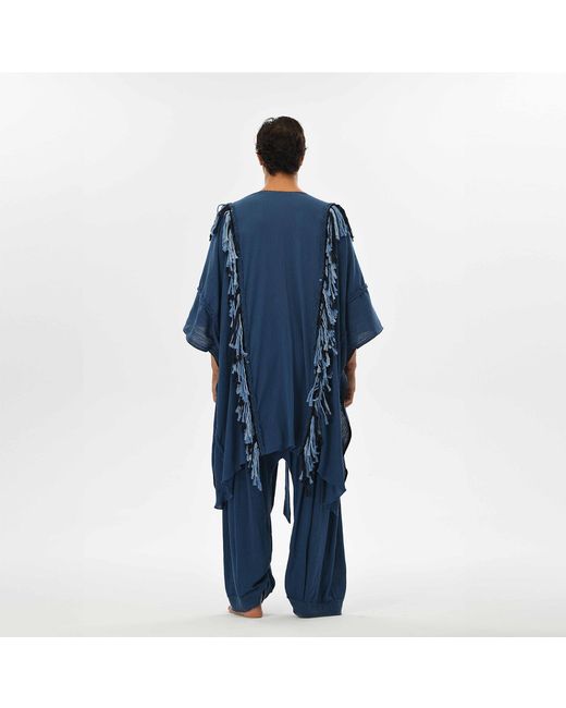 Zhenabia Blue Sidra Poncho