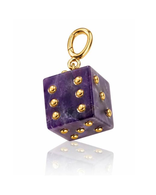 The Lila Lobster Blue Dice Charm Amethyst