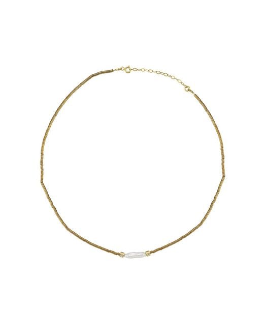 LINYA JEWELLERY Metallic Lyris Pearl Hematite Stone Necklace