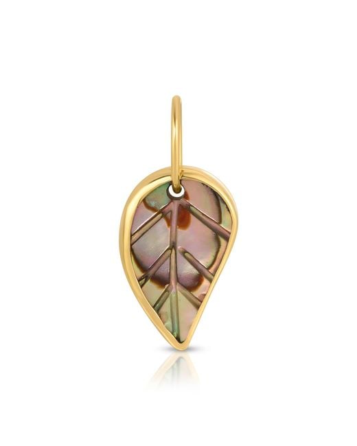 Maya Brenner Metallic Abalone Leaf Charm