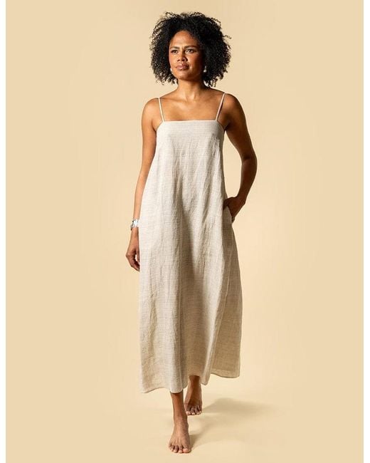 The Summer Edit Natural Neutrals Blake Luxe Linen Bandeau Dress