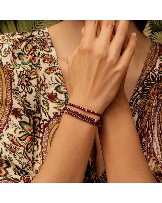 Karma and Luck Metallic Garnet Stone Heart Charm Wrap Bracelet – Love & Energy Gemstone Jewelry – Spirit Of Love