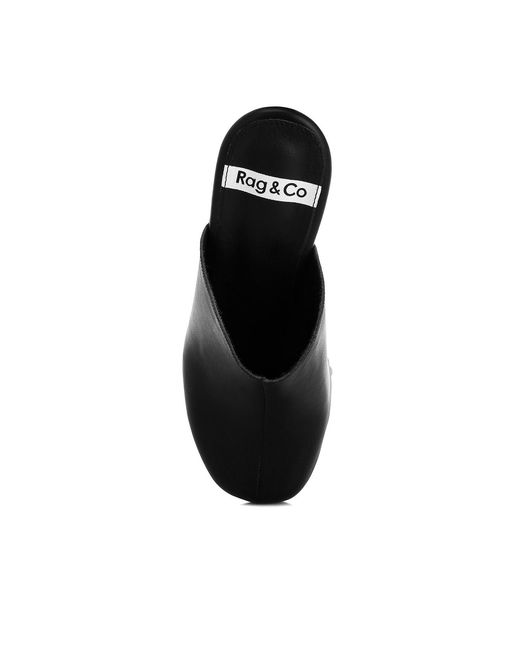 Rag & Co Black Benji Recycled Leather Clogs