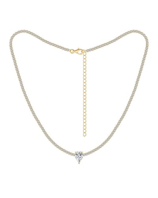 Diamonbliss Metallic Marilyn Monroe Solo Pear Tennis Necklace