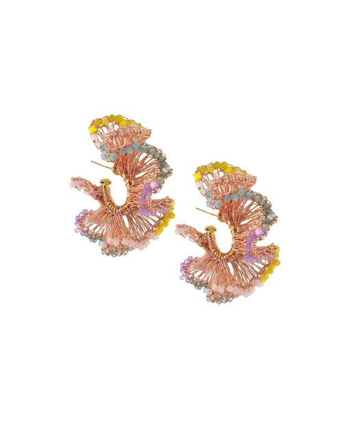 Lavish by Tricia Milaneze Metallic Pastel Mix & Rose Gold Rio Hoops Handmade Crochet Earrings