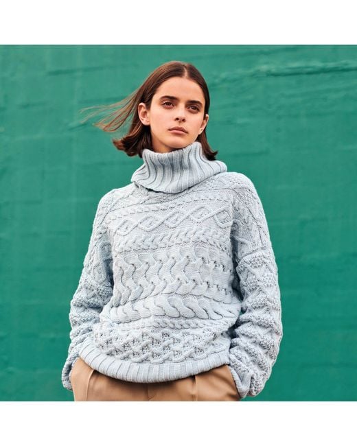 Gigi Knitwear Blue Cable Sweater