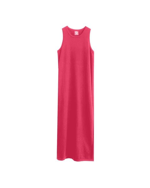Zenzee Pink Cotton Cashmere Maxi Dress With Side Slits