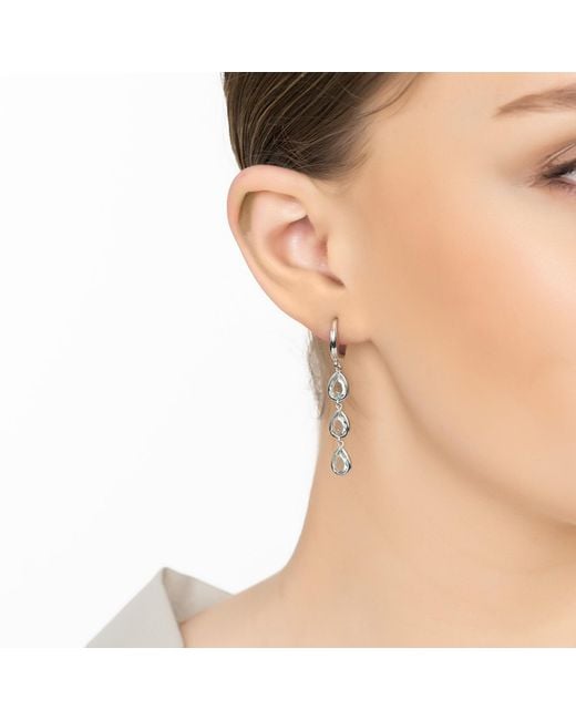Latelita London Blue Sardinia Triple Teardrop Earrings Topaz