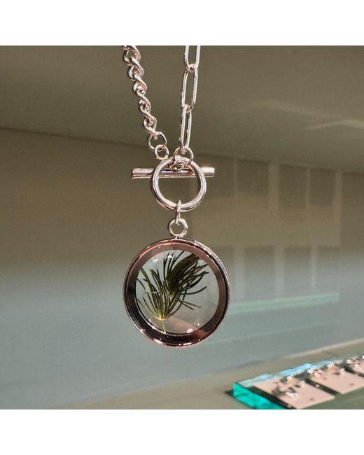 My Little Nature Metallic Handcrafted Pine Needles Charm Necklace