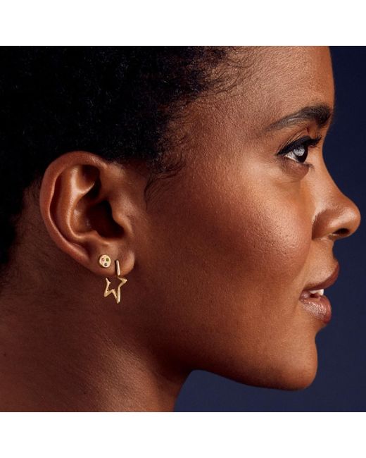 Posh Totty Designs Metallic Gold Plated Open Star Hoop Earrings