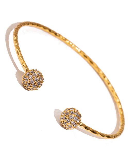 Ebru Jewelry Metallic Diamond Grace Adjustable Cuff Bracelet