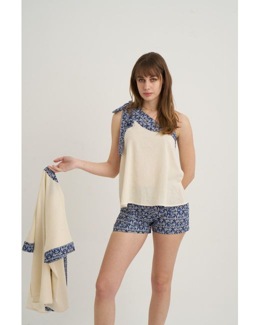 Unexpectedone Blue Mystery Set Natural Fabric Kimono
