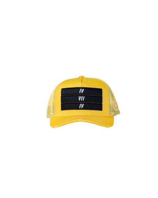 474 co Yellow 474 3 Bars Trucker Hat for men