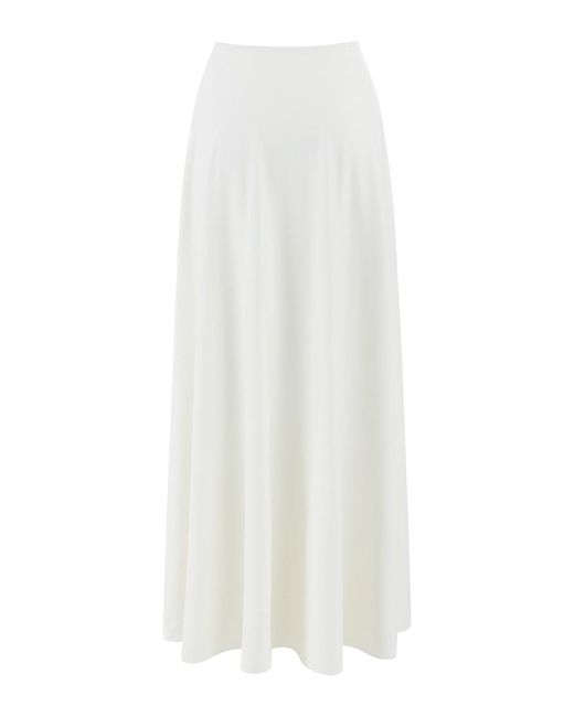 Nocturne White Flounced Long Skirt