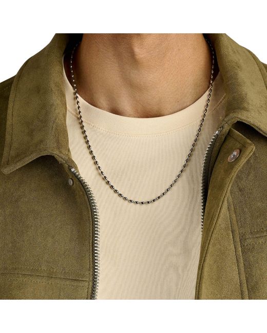 Nialaya Metallic Beaded Chain Necklace for men