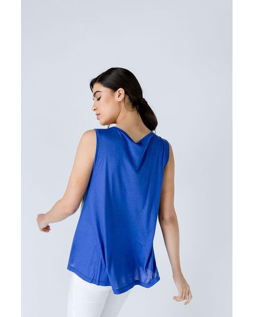 Conquista Blue Gradient Stripe A-Line Sleeveless Top