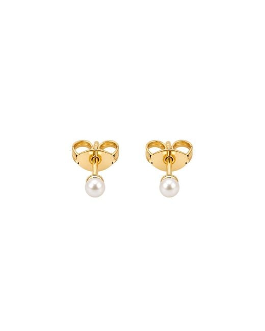Cier Metallic Pearl Stud Earrings