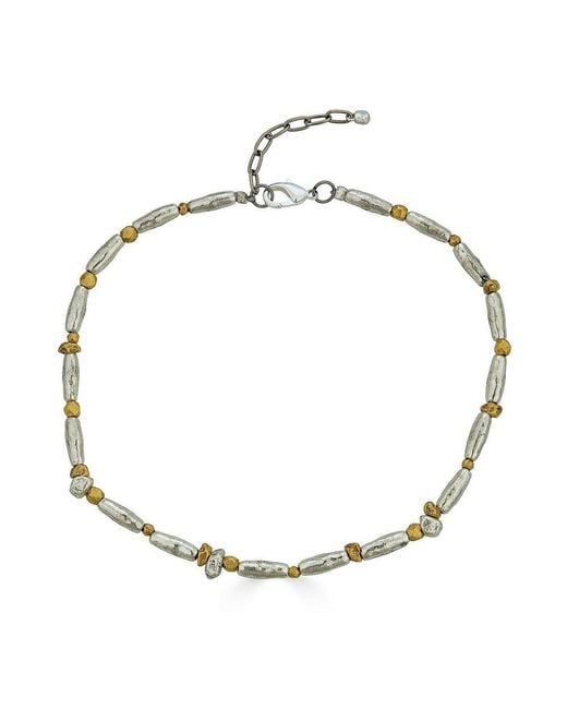 Loni Paul Jewelry Metallic Mixed Metal Organic Bead Necklace
