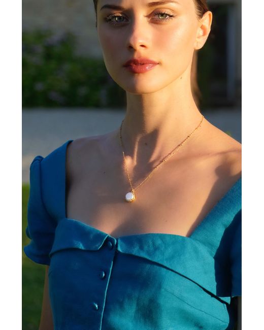 Katy Faye Metallic Alya Pearl Necklace