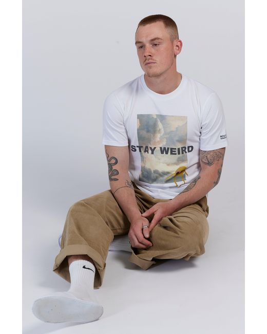 Boutique Kaotique White Stay Weird Organic Cotton T-Shirt