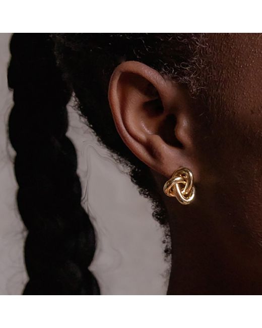 Potoska Metallic Seva Midi Face On Stud Earrings