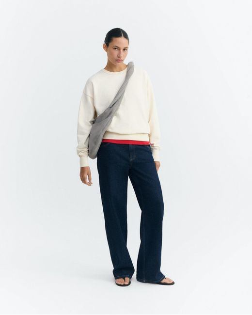 Thinking Mu White Hand-Embroidered Sweatshirt Sonne Jodie